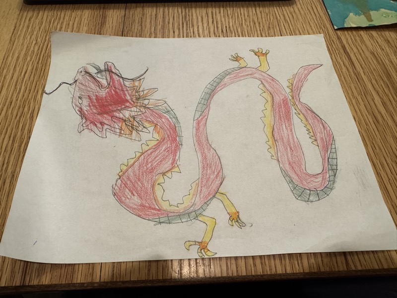 Child's Dragon Drawing